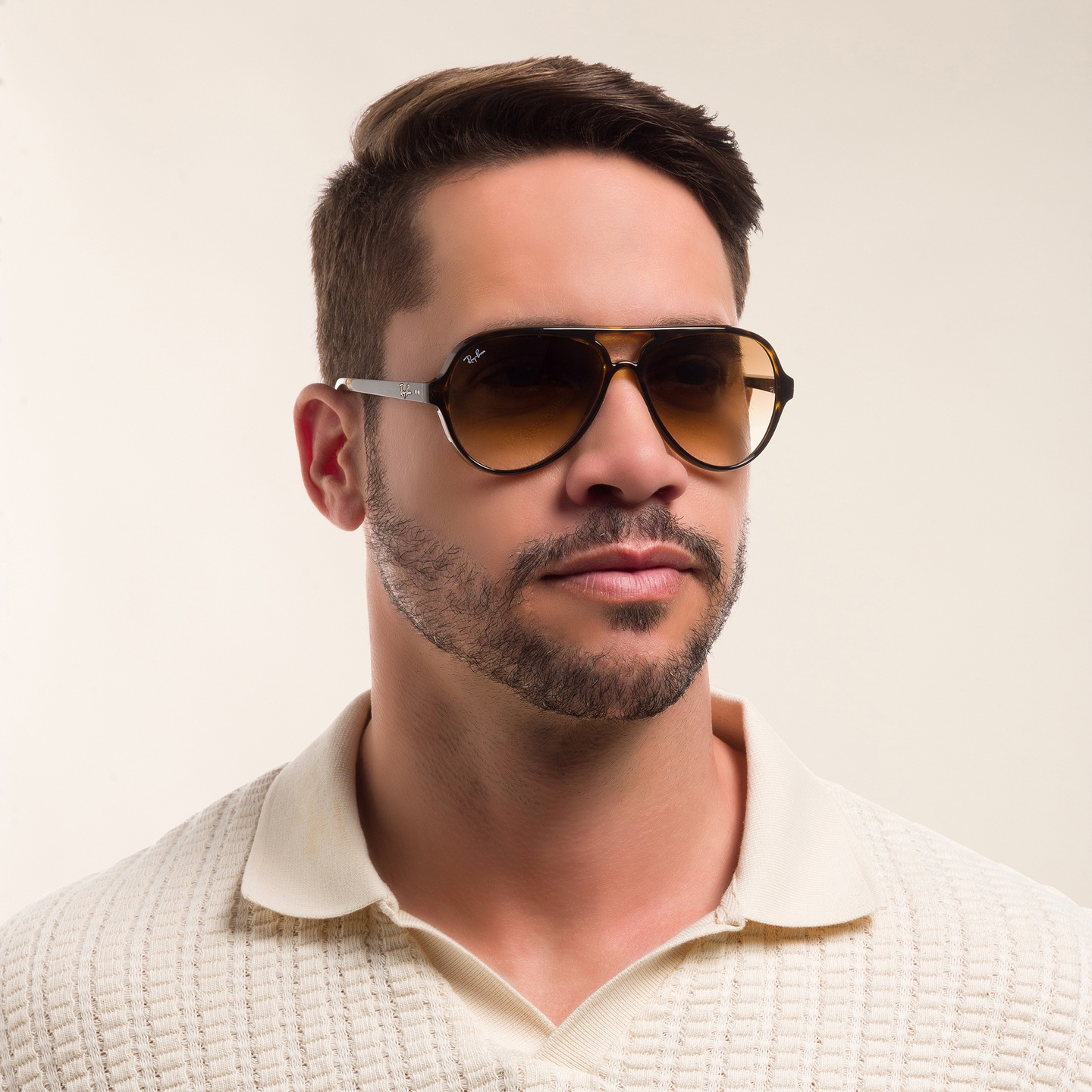 Shop Ray-Ban Cats 5000 Pilot Sunglasses in Light Havana online.