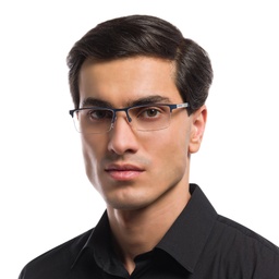 Shop Emporio Armani Half Rim Rectangle Eyeglasses in Rubber Blue online.