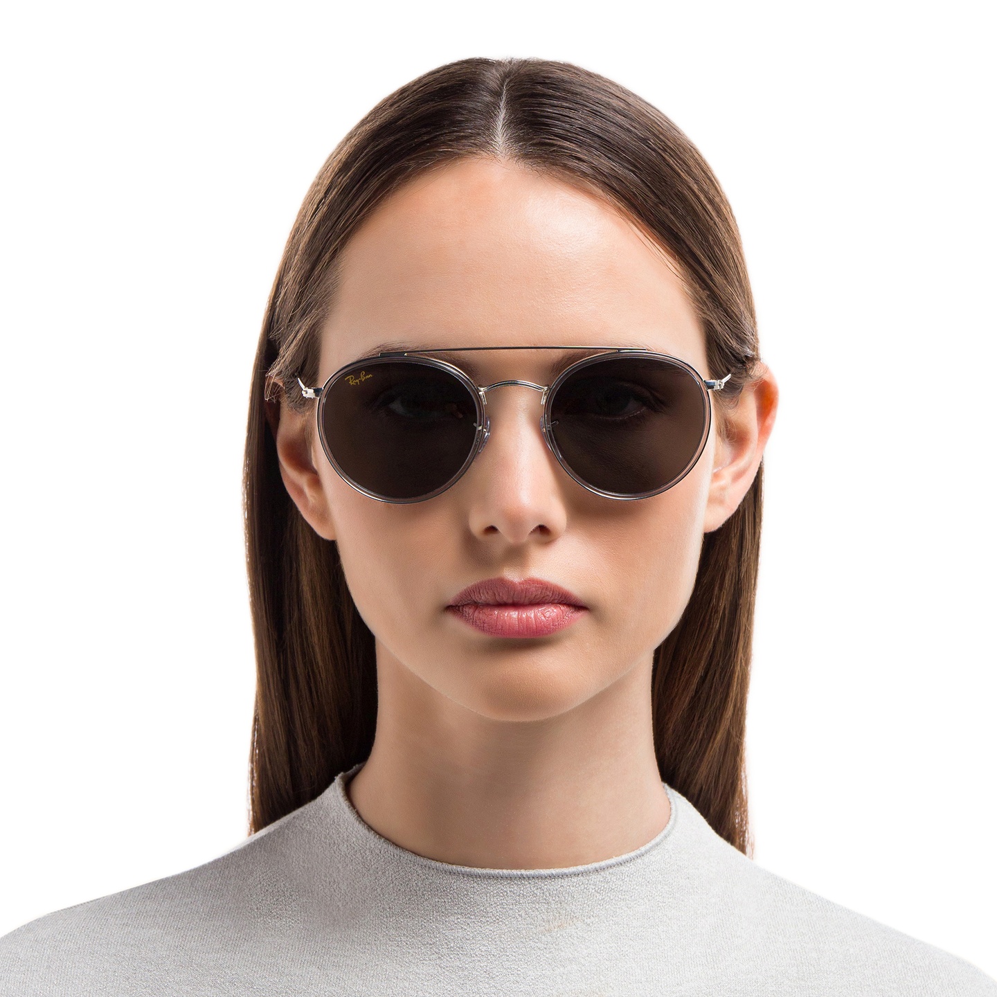 Shop Ray-Ban Unisex Round Sunglasses in Silver online.