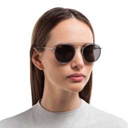Shop Ray-Ban Unisex Round Sunglasses in Silver online.