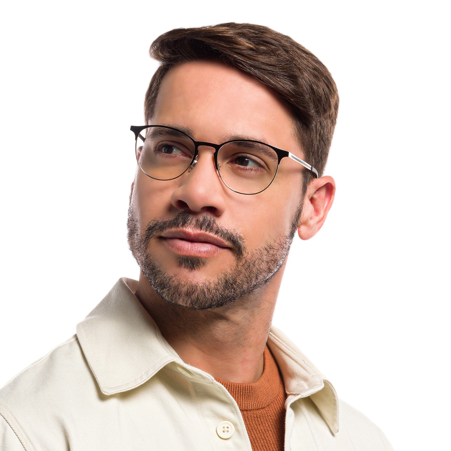 Shop Ray-Ban Unisex Panthos Eyeglasses in Black On Gold online.