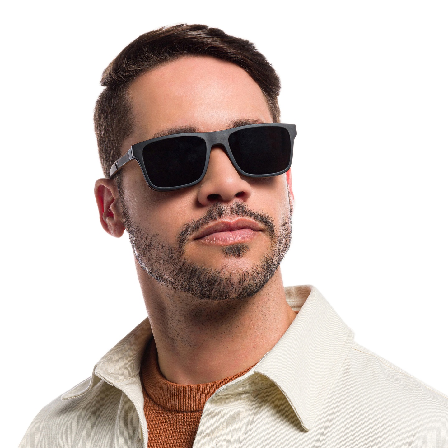 Shop Emporio Armani Rectangle Eyeglasses in Matte Havana online.