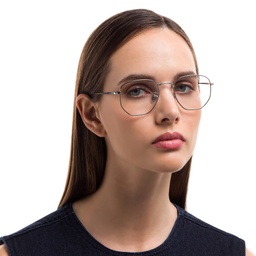 Shop Ray-Ban Unisex Hexagonal Irregular Eyeglasses in Silver online.