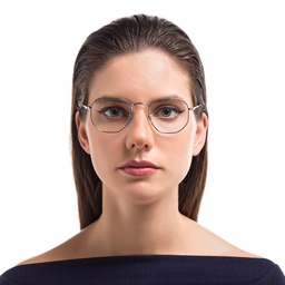 Shop Ray-Ban Unisex Hexagonal Irregular Eyeglasses in Silver online.