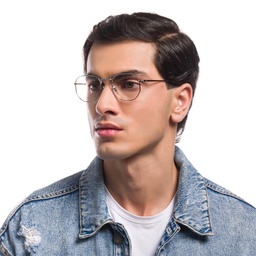 Shop Ray-Ban Unisex Hexagonal Irregular Eyeglasses in Silver online.