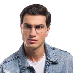 Shop Ray-Ban Unisex Hexagonal Irregular Eyeglasses in Silver online.