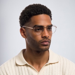 Shop Ray-Ban Unisex Hexagonal Irregular Eyeglasses in Rose Gold online.