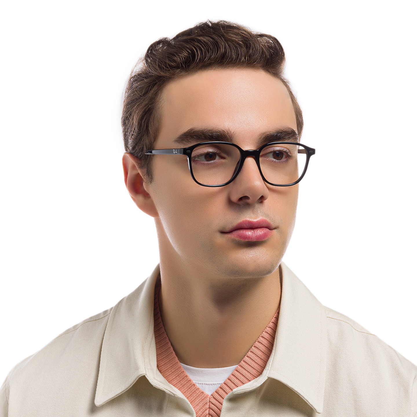 Shop Ray-Ban Leonard Square Eyeglasses in Black online.