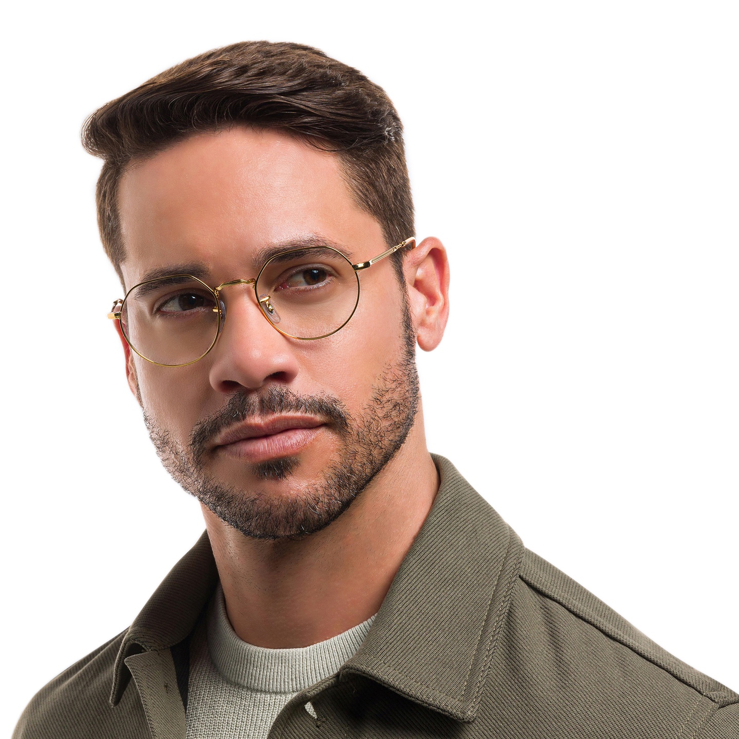 Shop Ray-Ban JACK Irregular Eyeglasses in Gold online.