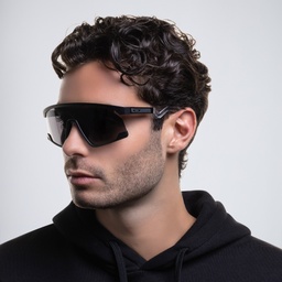 Shop Oakley Unisex Half-Rim Mask Sunglasses in Matte Black online.