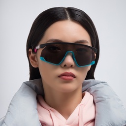 Shop Oakley Unisex Half-Rim Mask Sunglasses in Black online.