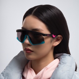 Shop Oakley Unisex Half-Rim Mask Sunglasses in Black online.